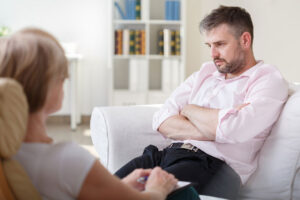 addicted man in therapy