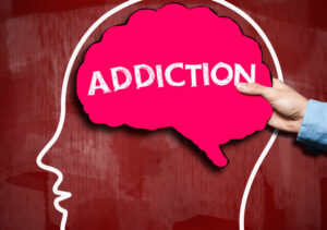 drawing of the addiction center of the brain