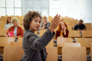 professor in lecture hall