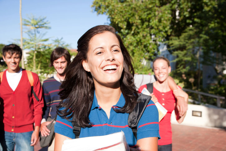 students walking together on campus