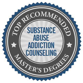 Top Substance Abuse and Addiction Counseling degrees badge